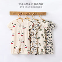 Load image into Gallery viewer, D24335LS-Summer short-sleeved animal print crawler suit