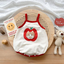 Load image into Gallery viewer, 2402248LS-Summer sleeveless apple cat triangle bodysuit