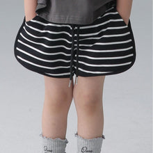 Load image into Gallery viewer, BB2409PCW-Summer Korean version parent-child drawstring knitted striped shorts