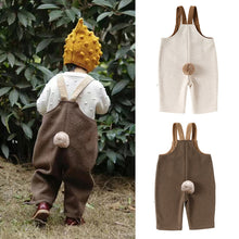 Load image into Gallery viewer, D25284LS-秋冬毛呢兔尾巴吊帶保暖長褲