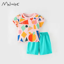 Load image into Gallery viewer, 9201TTG-malwee short-sleeved European and American casual elastic pants children's clothing two-piece suit