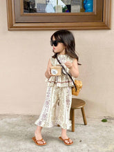 將圖片載入圖庫檢視器 1011TG-夏季海邊度假風背心+清涼九分褲2件套