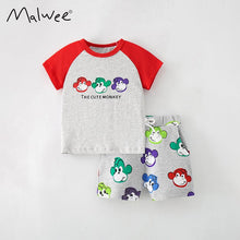 Load image into Gallery viewer, 4401HTG-malwee round neck casual short-sleeved pants children's suit
