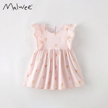 Load image into Gallery viewer, 9346DS-Summer European and American children's round neck small flower dress
