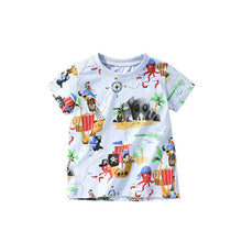 Load image into Gallery viewer, 92106SE-Summer round neck European and American children's pirate casual print short-sleeved top