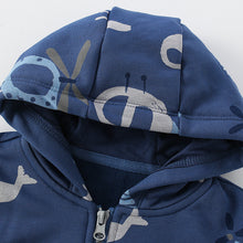 Load image into Gallery viewer, <Taiwan Pavilion> 7140SE-malwee Spring and Autumn European and American Children's Airplane Print Long Sleeve Hooded Jacket