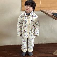 Load image into Gallery viewer, D83563PCW-Winter plus velvet three-layer padded parent-child home clothes set