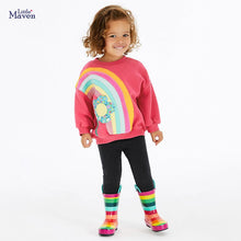 Load image into Gallery viewer, 22211TG-Little maven European and American cute rainbow flower long-sleeved suit