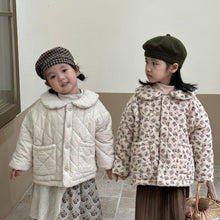 Load image into Gallery viewer, D83112SE-Winter Korean doll collar plush and thick floral coat