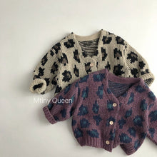 Load image into Gallery viewer, 23K42SE-Korean version of the mohair leopard sweater knitted v-neck casual jacket