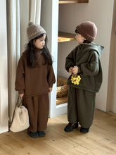 Load image into Gallery viewer, 25D02TG-冬季一體絨連帽加厚兩件套