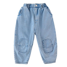 Load image into Gallery viewer, C85101PA-Casual children's loose patch denim trousers