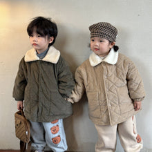 Load image into Gallery viewer, D83097SE-Winter Korean style fur collar short plus velvet thickened corduroy jacket