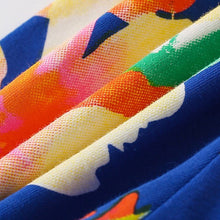 Load image into Gallery viewer, 9527TG-Summer European and American children's casual round neck short sleeves with large flowers elastic pants + tops set