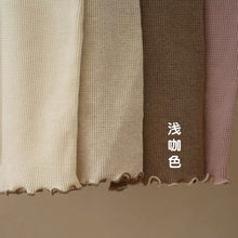 Load image into Gallery viewer, Y9458LS-Summer A-type waffle wave curling two-button bodysuit