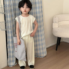 Load image into Gallery viewer, X85108JG-Summer thin accordion pleated girls' nightdress & boys' vest trousers set home clothes