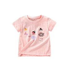 Load image into Gallery viewer, 92113SE-Summer European and American children's casual round neck short-sleeved tops for little girls