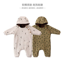 Load image into Gallery viewer, D23335LS-Baby outdoor hooded fleece jumpsuit
