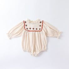 Load image into Gallery viewer, D23115LS-Autumn Nordic embroidered small flower long-sleeved bodysuit