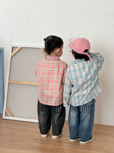 Load image into Gallery viewer, CC260820SE-春秋季刺繡小馬格紋長袖襯衫