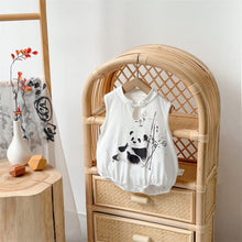 Load image into Gallery viewer, 2402306LS-Summer Chinese style buttoned panda triangle bodysuit