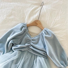 Load image into Gallery viewer, Y6303LS-High-grade velvet mesh skirt baby bodysuit