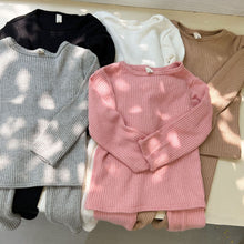 Load image into Gallery viewer, D83386TG-Knitted cotton wool children's home clothes set