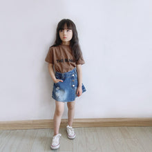 Load image into Gallery viewer, 23200PA-ANKRT Spring and Summer Girls Ripped Denim Skirt Parent-child Outfit