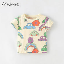 Load image into Gallery viewer, 92114SE-Summer European and American small and medium-sized children's car rainbow print top