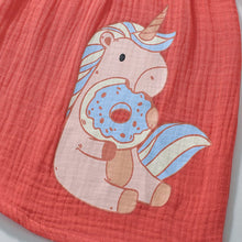 Load image into Gallery viewer, HS1854TG-Summer short-sleeved unicorn dress + leggings two-piece set