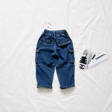 Load image into Gallery viewer, 950PCW-Spring and summer Japanese parent-child heavy denim casual workwear trousers