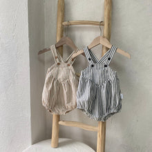 Load image into Gallery viewer, Y9245LS-Summer thick striped suspenders style bodysuit