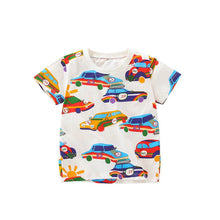 Load image into Gallery viewer, 8150SE-malwee summer children's European and American car print handsome round neck short-sleeved top