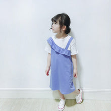 Load image into Gallery viewer, 23005PCW-Japanese style fake two-piece suspender dress parent-child outfit