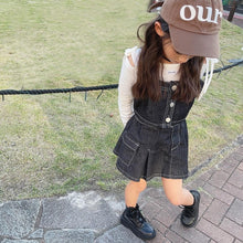 將圖片載入圖庫檢視器 262DS-春夏女童工裝牛仔裙褲