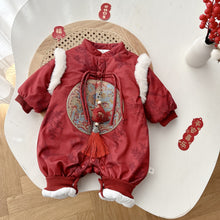 Load image into Gallery viewer, AL746LS-Autumn and winter festive quilted thickened New Year's greetings romper