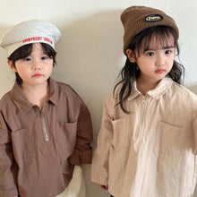 Load image into Gallery viewer, Q83053SE- Spring and Autumn Pure Cotton Plain Zipper Long Sleeve Top