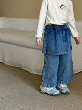 Load image into Gallery viewer, DK250688PA-秋冬季抓絨假兩件牛仔款褲