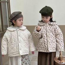 Load image into Gallery viewer, D83112SE-Winter Korean doll collar plush and thick floral coat