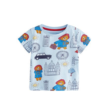 Load image into Gallery viewer, 92101SE-Summer Bear Printed Round Neck Casual Short Sleeve Top