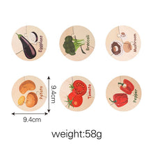 Load image into Gallery viewer, PMZ1199AC-Children's educational wooden vegetable animal round puzzle toy