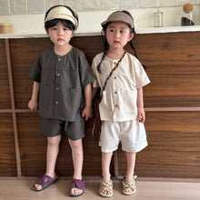 將圖片載入圖庫檢視器 X85266TG-夏季純棉寬鬆休閒短袖上衣+短褲兩件套