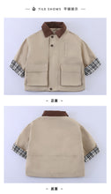Load image into Gallery viewer, CW260879SE-春秋季格子捲邊寬鬆外套