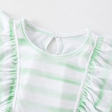 Load image into Gallery viewer, 9231DS-Summer striped round neck flying sleeve skirt top