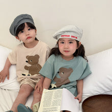 Load image into Gallery viewer, X81567TG-Summer Bear Loose Cotton Sports Short Sleeve Suit