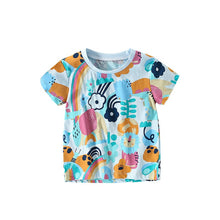 Load image into Gallery viewer, 92104SE-Summer European and American small and medium-sized colorful flower casual round neck top