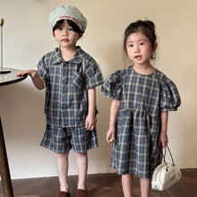 Load image into Gallery viewer, X85602TG-Summer plaid short-sleeved suit & dress
