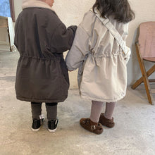 Load image into Gallery viewer, D91308SE-Autumn and winter lapel mid-length plus velvet thickened windbreaker jacket