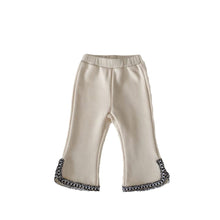 Load image into Gallery viewer, H10006PA-Autumn and winter girls' plus velvet split lace flared trousers
