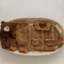 Load image into Gallery viewer, H10017JG-Autumn and winter cute bear plush home pajamas two-piece set